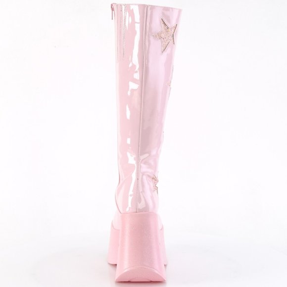 Star Platform Wedge Glitter Knee High Boots - Picture 3 of 5